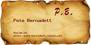 Pete Bernadett névjegykártya