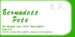 bernadett pete business card